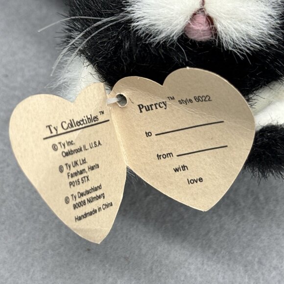 Purcy Black Country Cat Attic Treasures Green Jumper Outfit TY 1993 Posable 9" - Picture 6 of 9